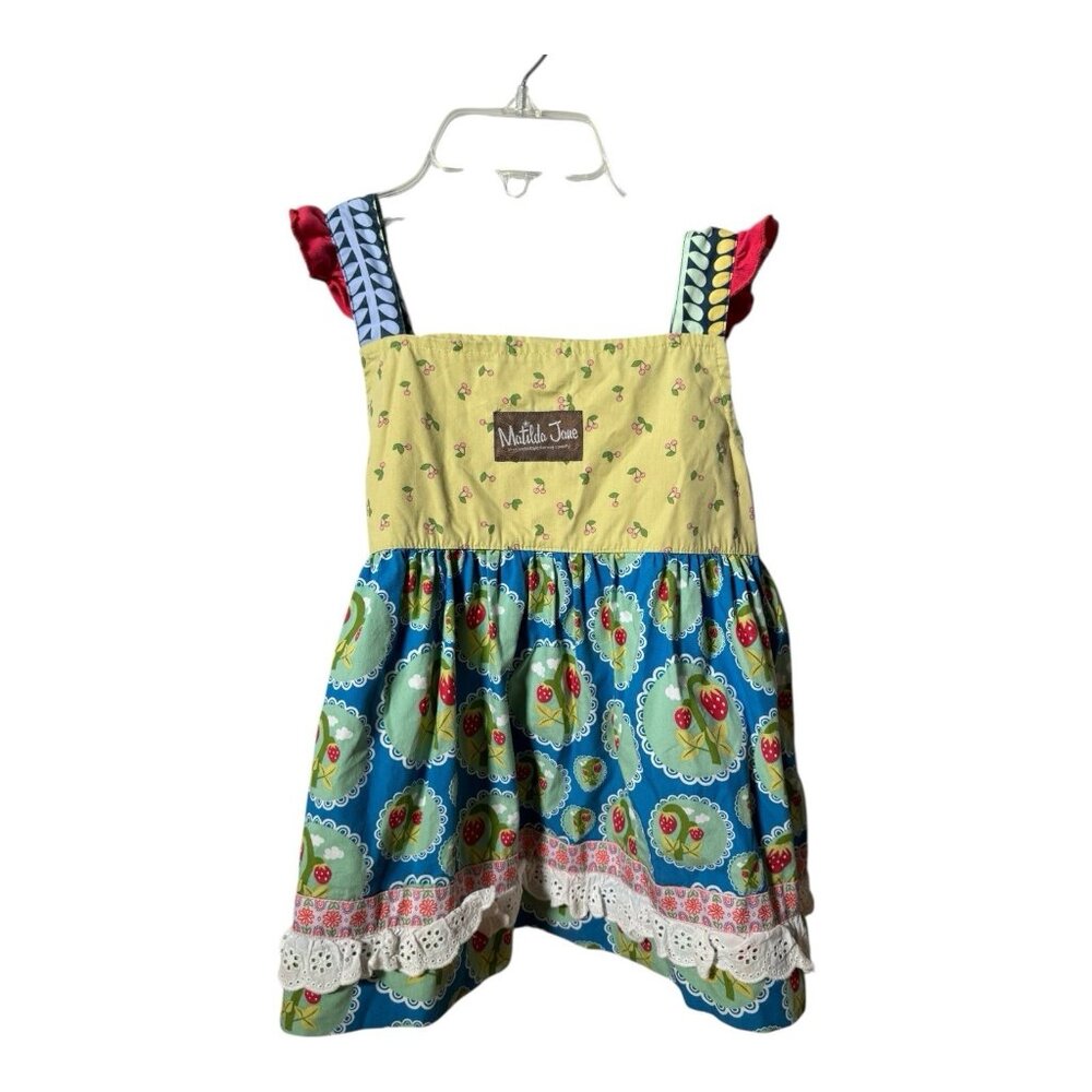 Matilda Jane Love Bug Knot Top Girls It's A Wonderful Parade Strawberry Shirt 8